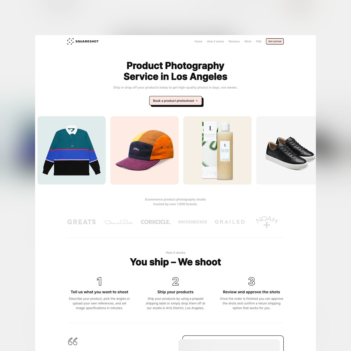 Product Page screen design idea #411: Website Inspiration: Squareshot Product Photography