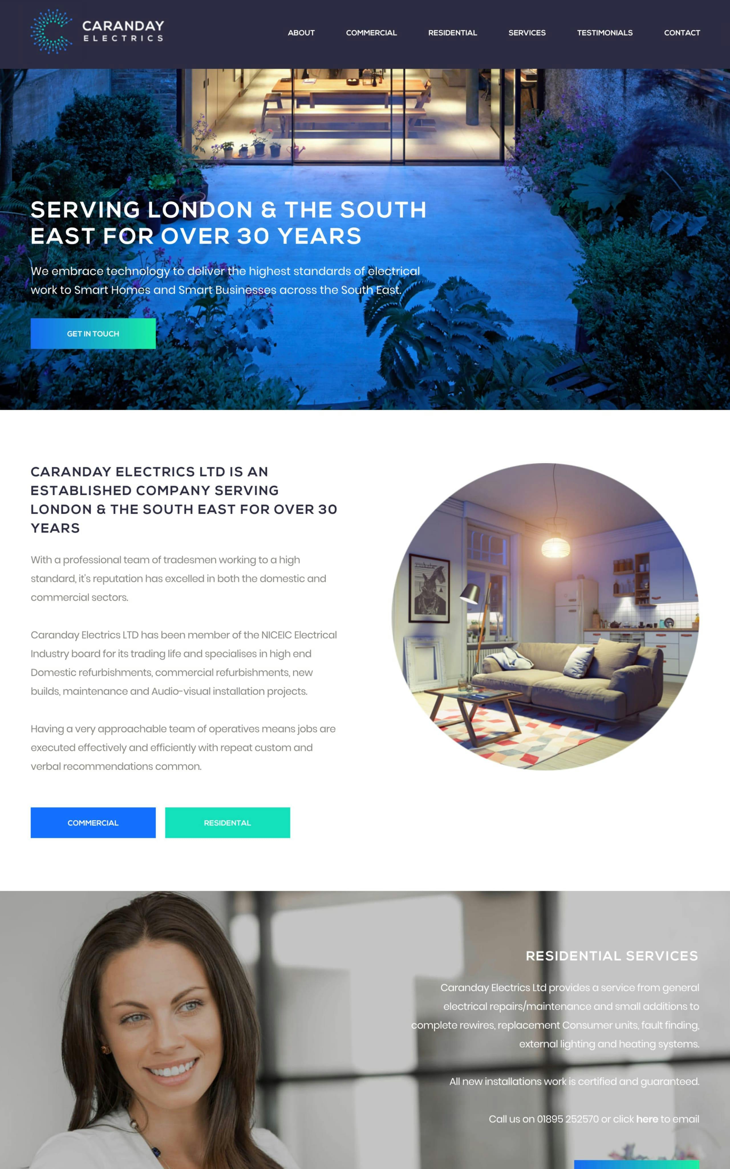 Caranday Electrics Website Screenshot