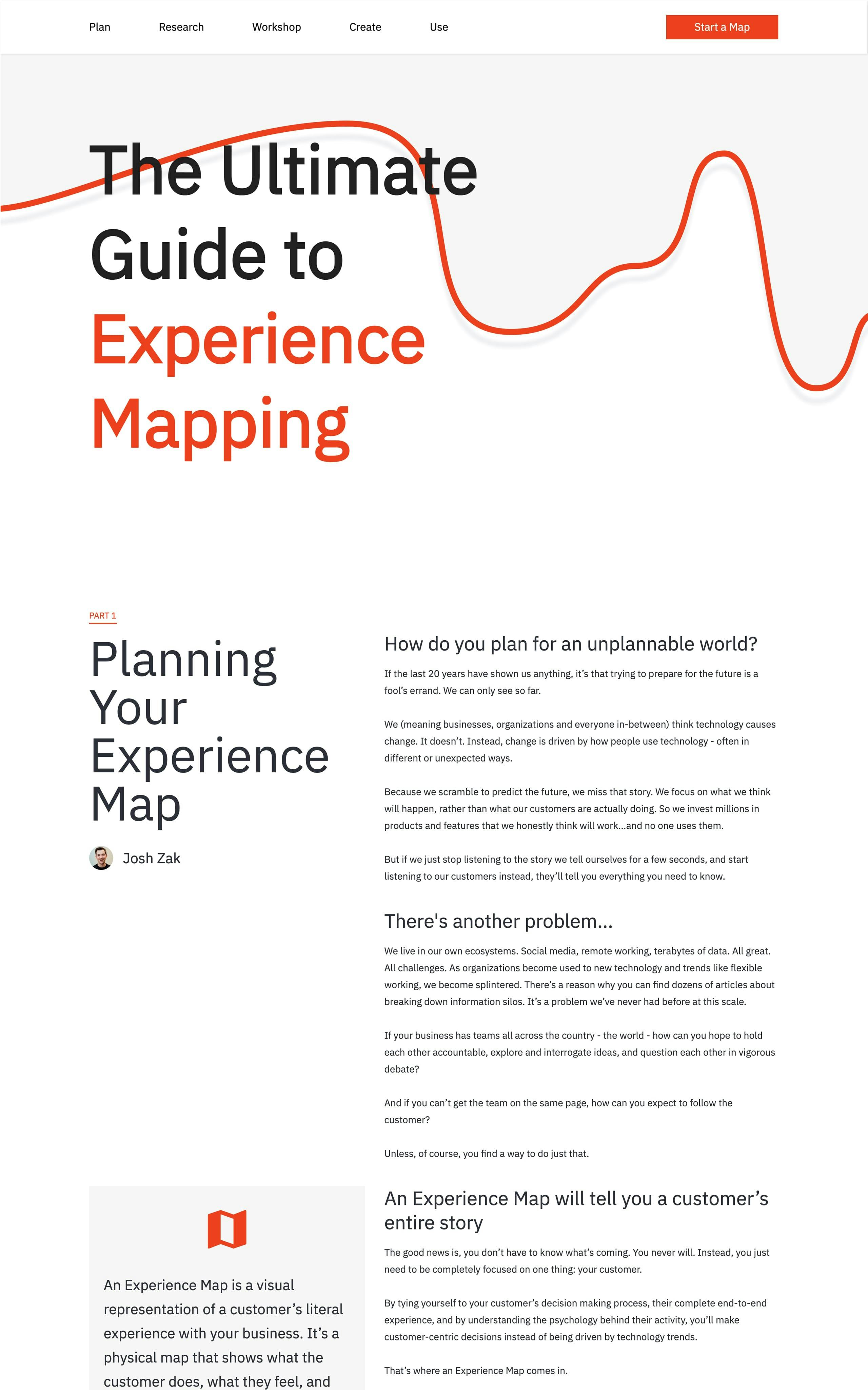 Experience Map Website Screenshot