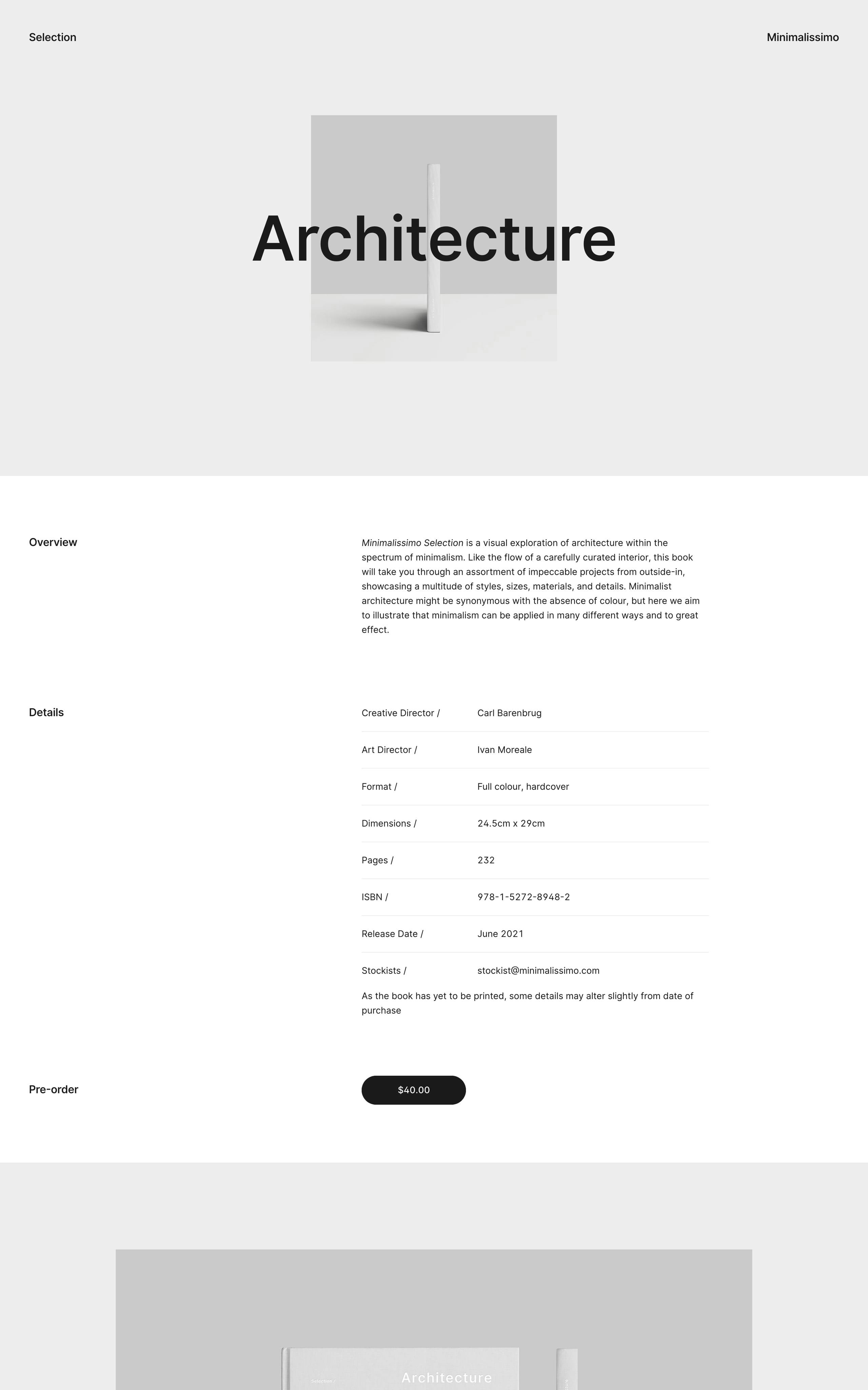 Minimalissimo – Selection Website Screenshot