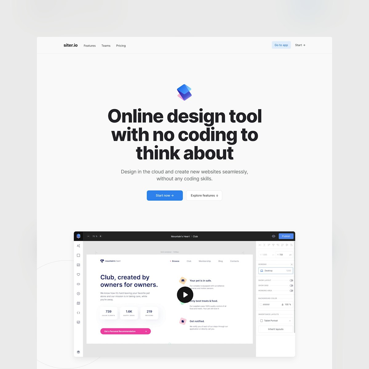 Pricing page example #278: Website Inspiration: Siter