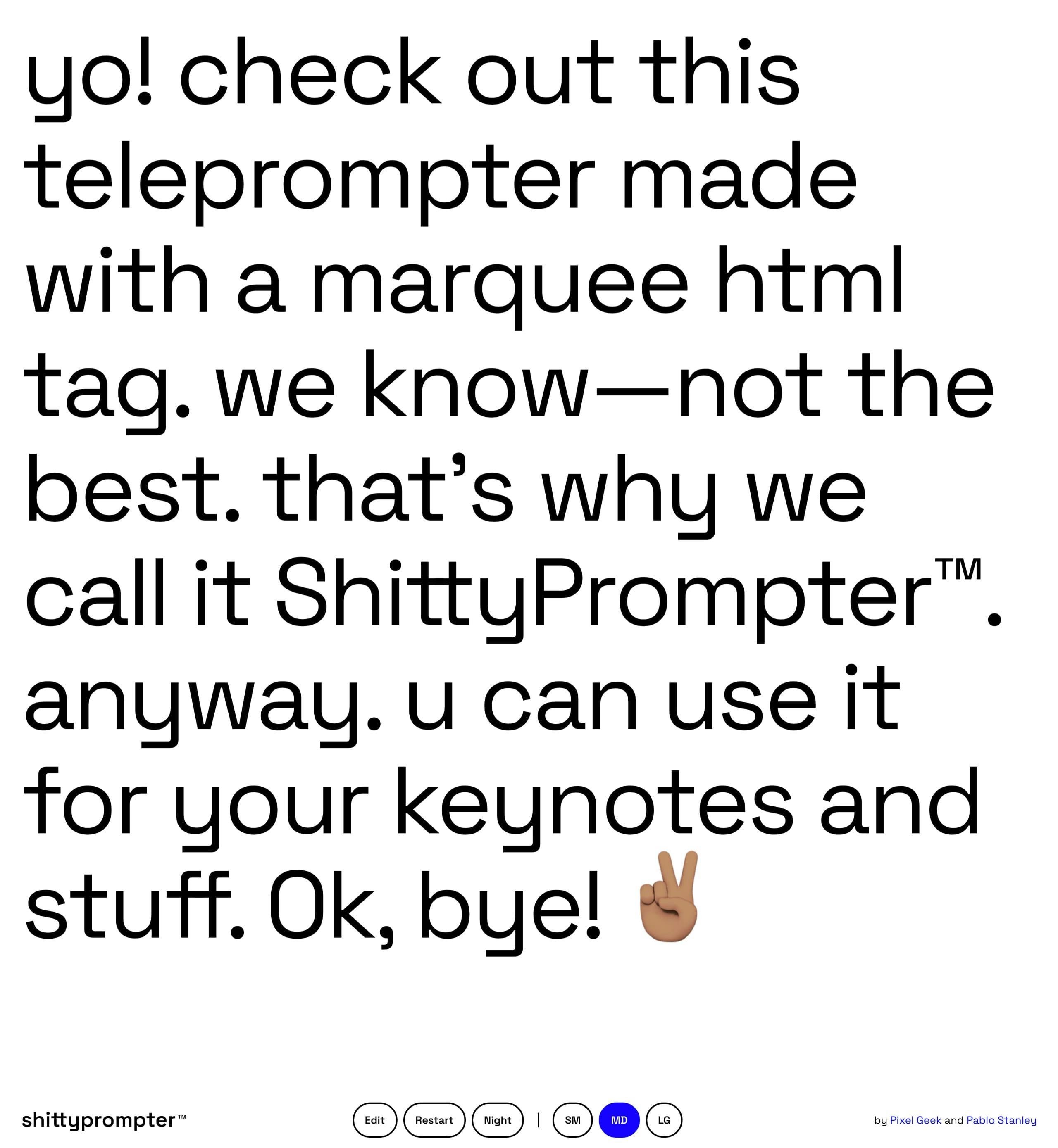 ShittyPrompter Website Screenshot
