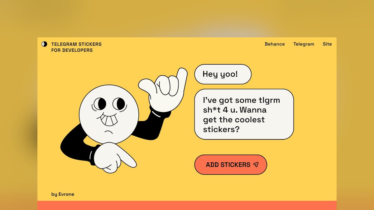 Website Inspiration: Telegram stickers for developers