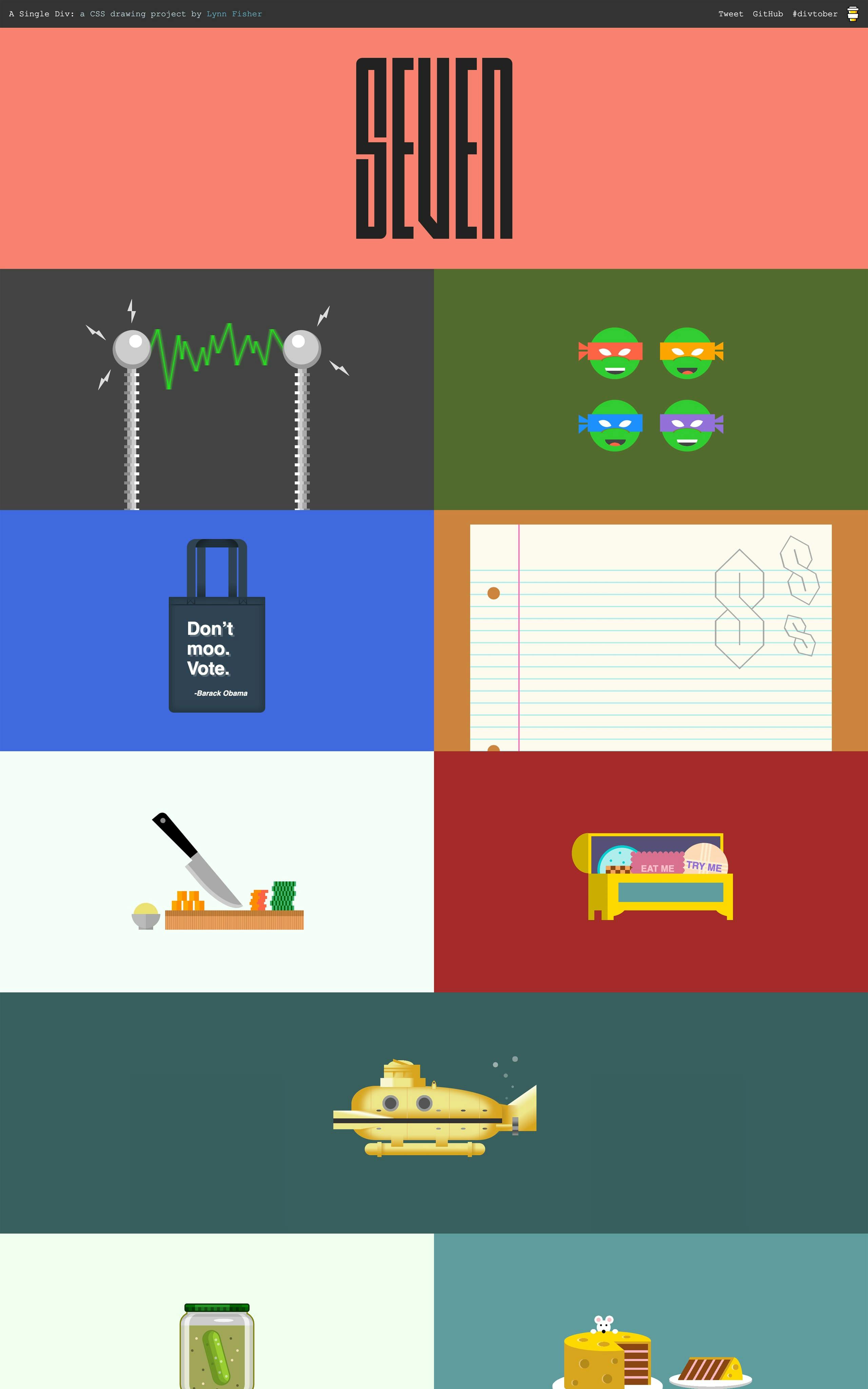 A Single Div Website Screenshot