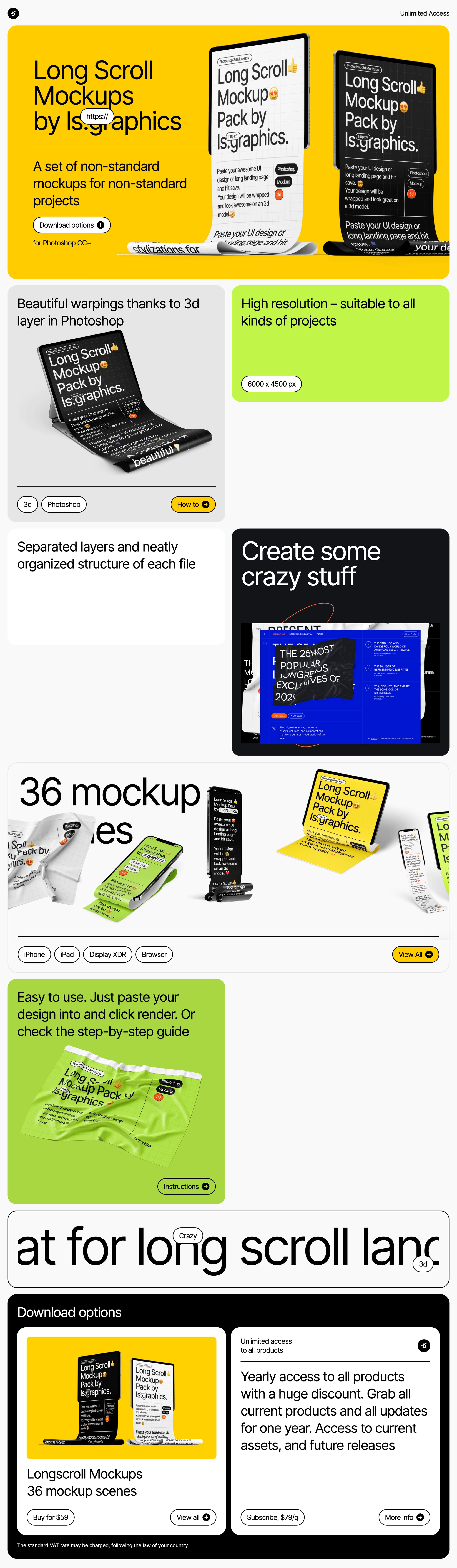 Download Long Scroll Mockups One Page Website Award