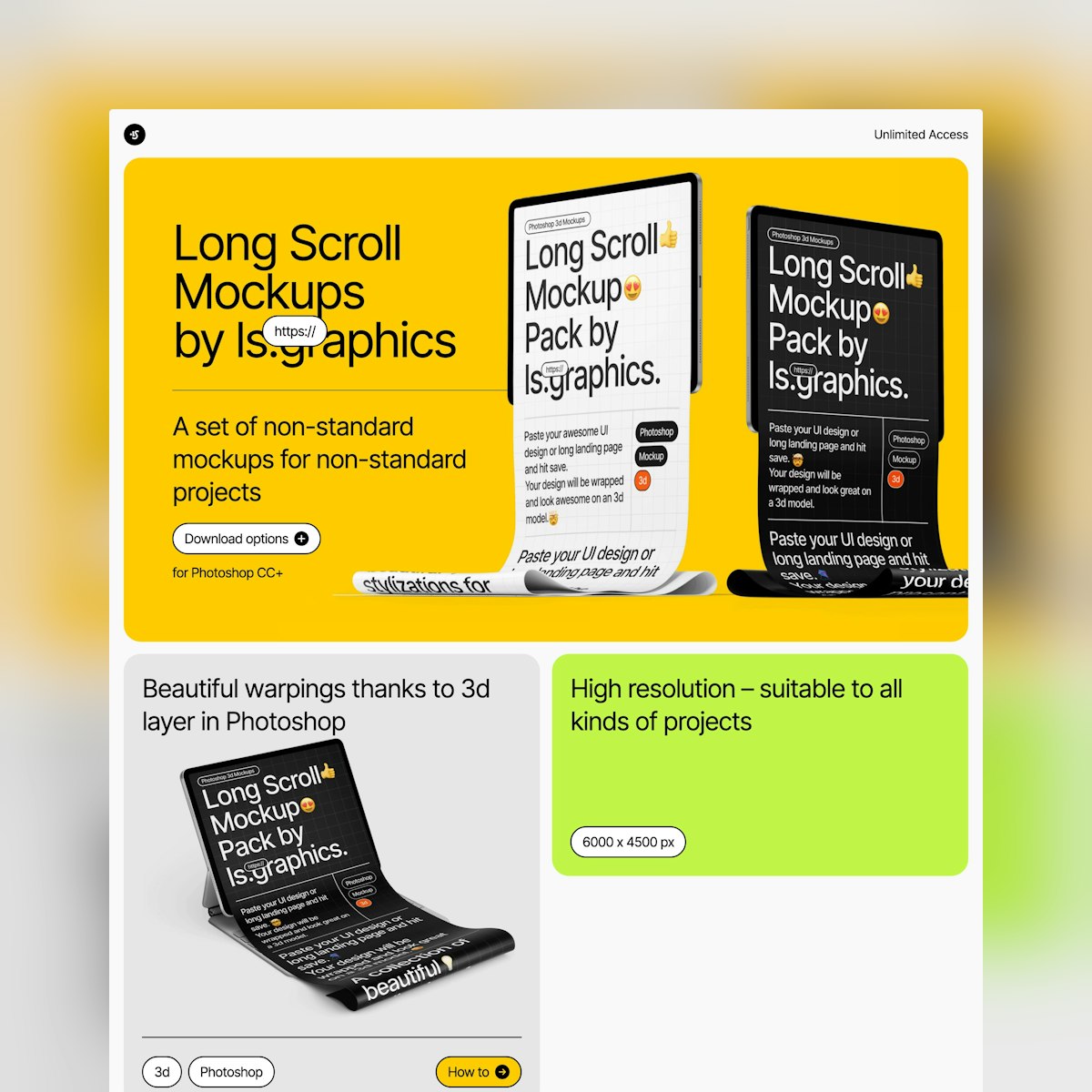 Product Page screen design idea #326: Website Inspiration: Long Scroll Mockups