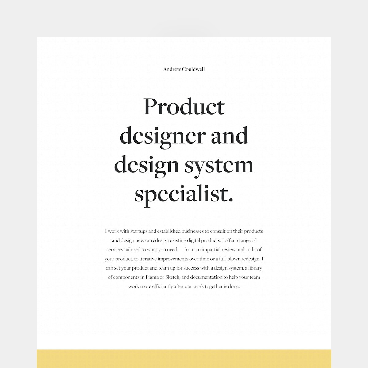 Product Page screen design idea #426: Website Inspiration: Andrew Couldwell