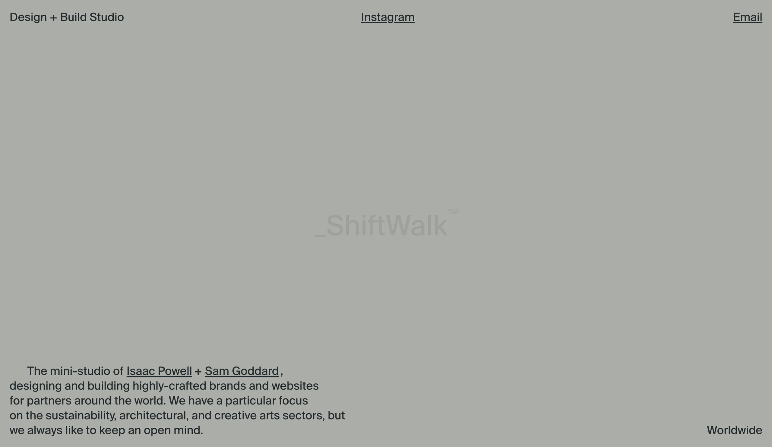 ShiftWalk Website Screenshot