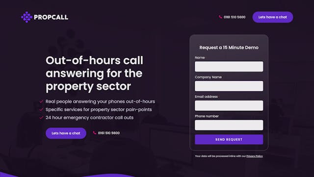 Propcall Lead Capture Hero Preview