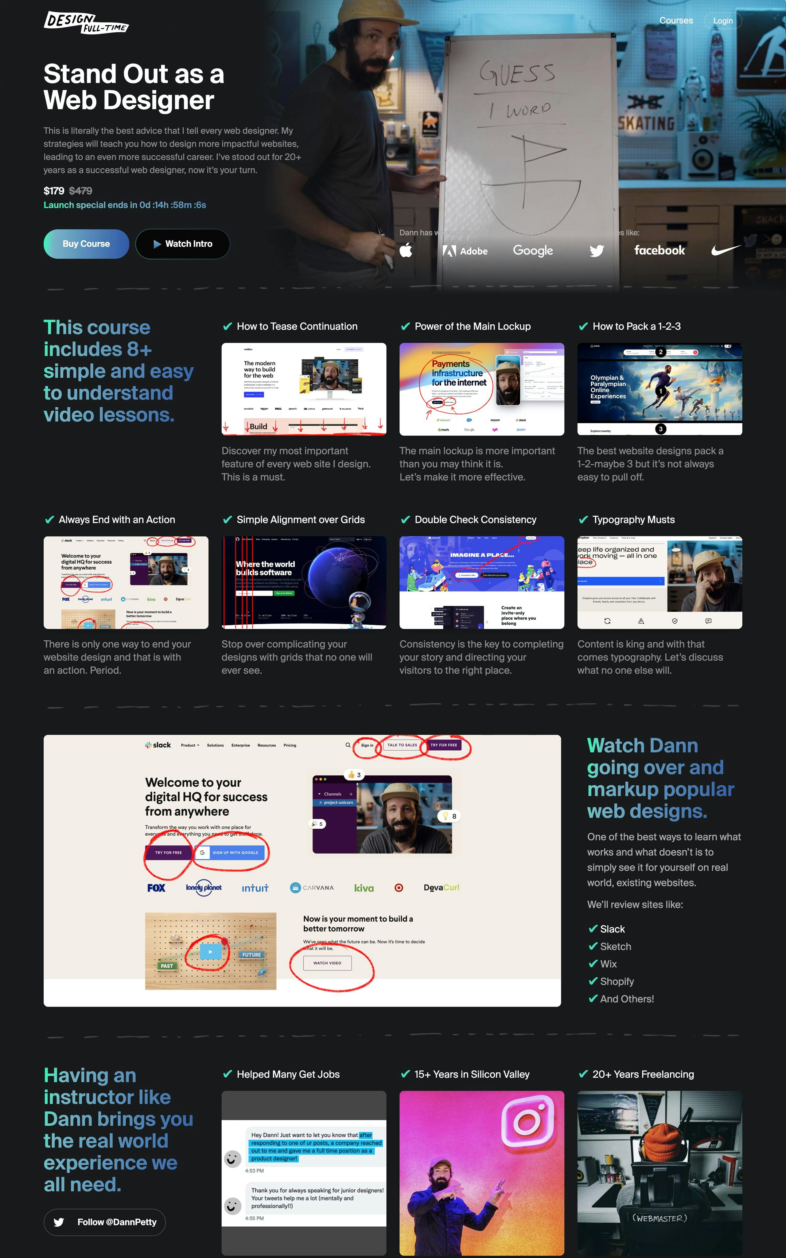 Standout as a Web Designer Website Screenshot