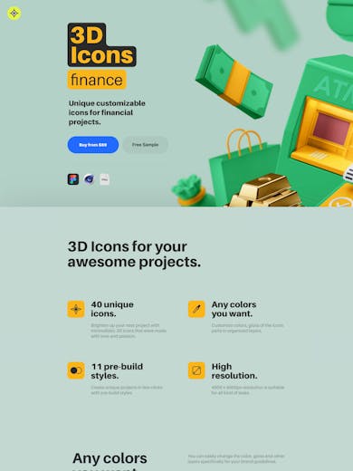 3D Finance Icons Thumbnail Preview
