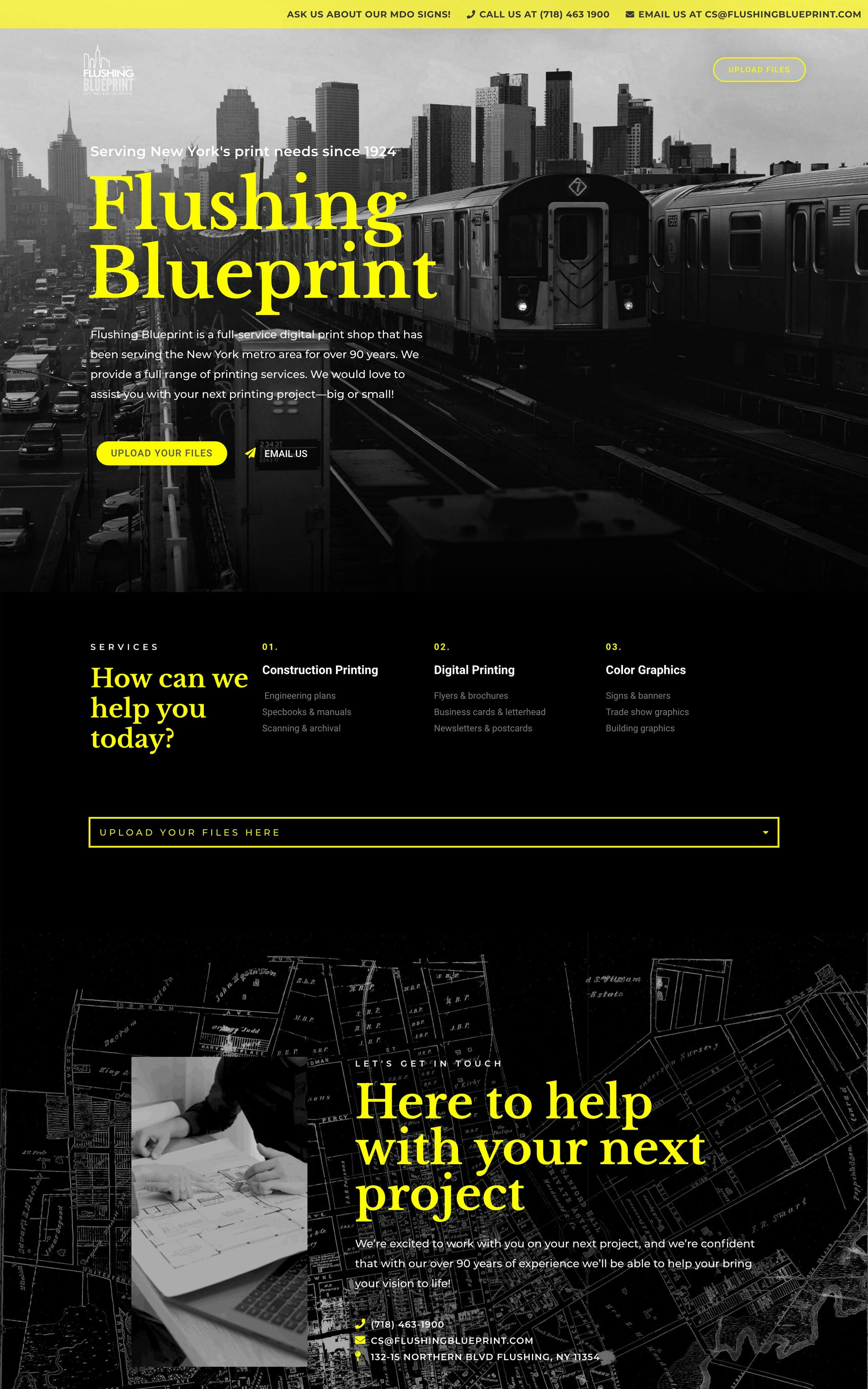 Flushing Blueprint Website Screenshot