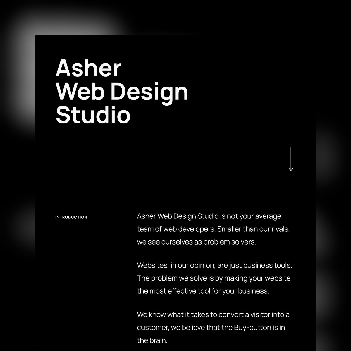 Contact Page screen design idea #71: Website Inspiration: Asher Web Design Studio