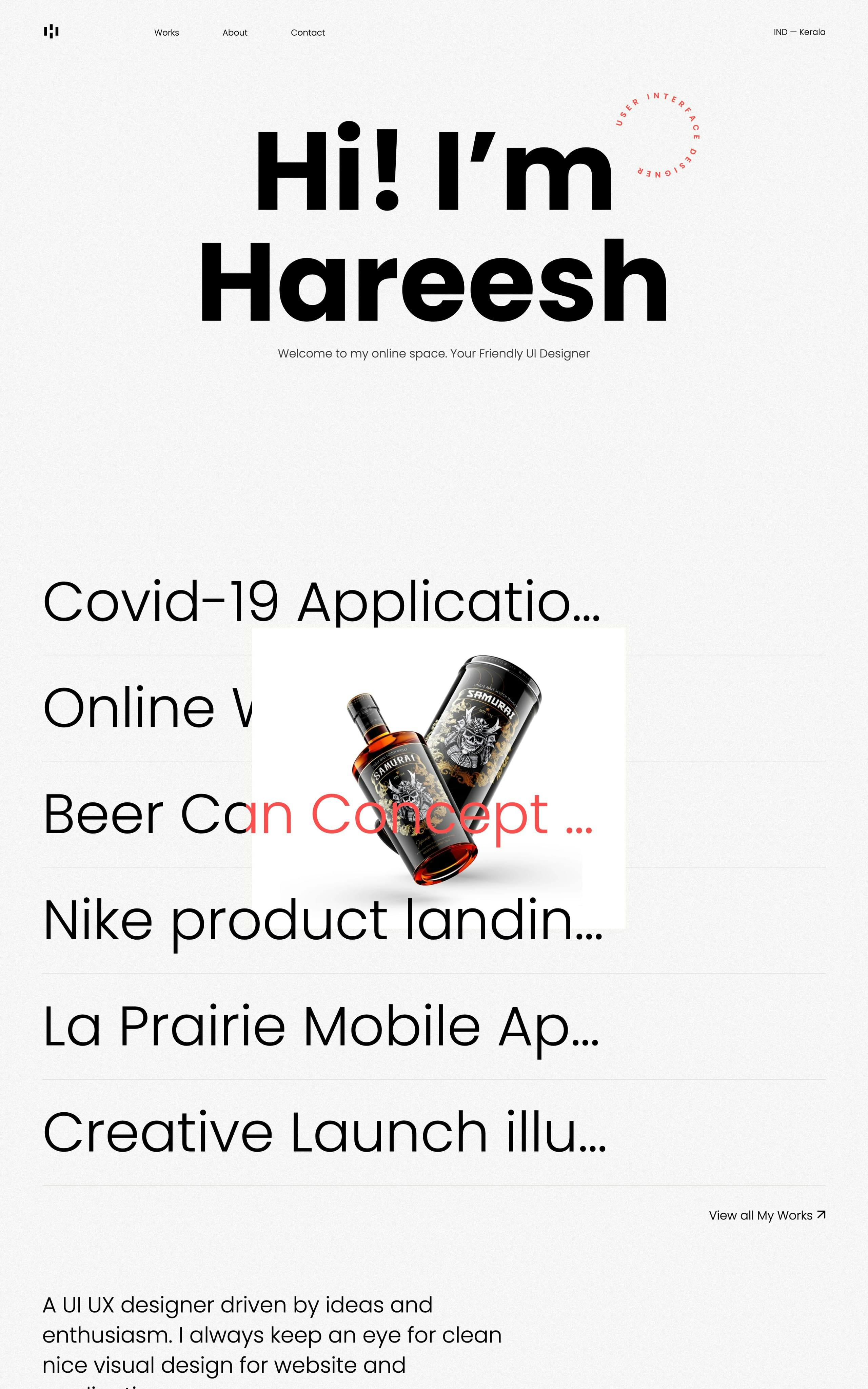 Hareesh D Website Screenshot