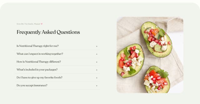 Wholehearted FAQ Accordion Preview