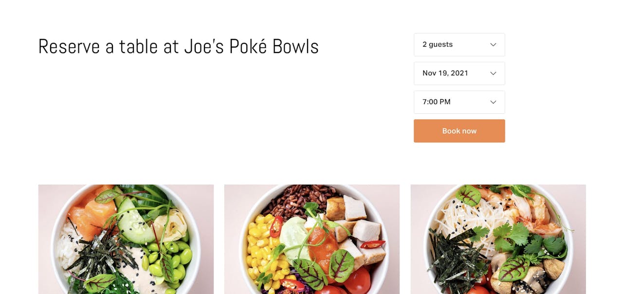 Squarespace restaurant website gallery and footer Screenshot