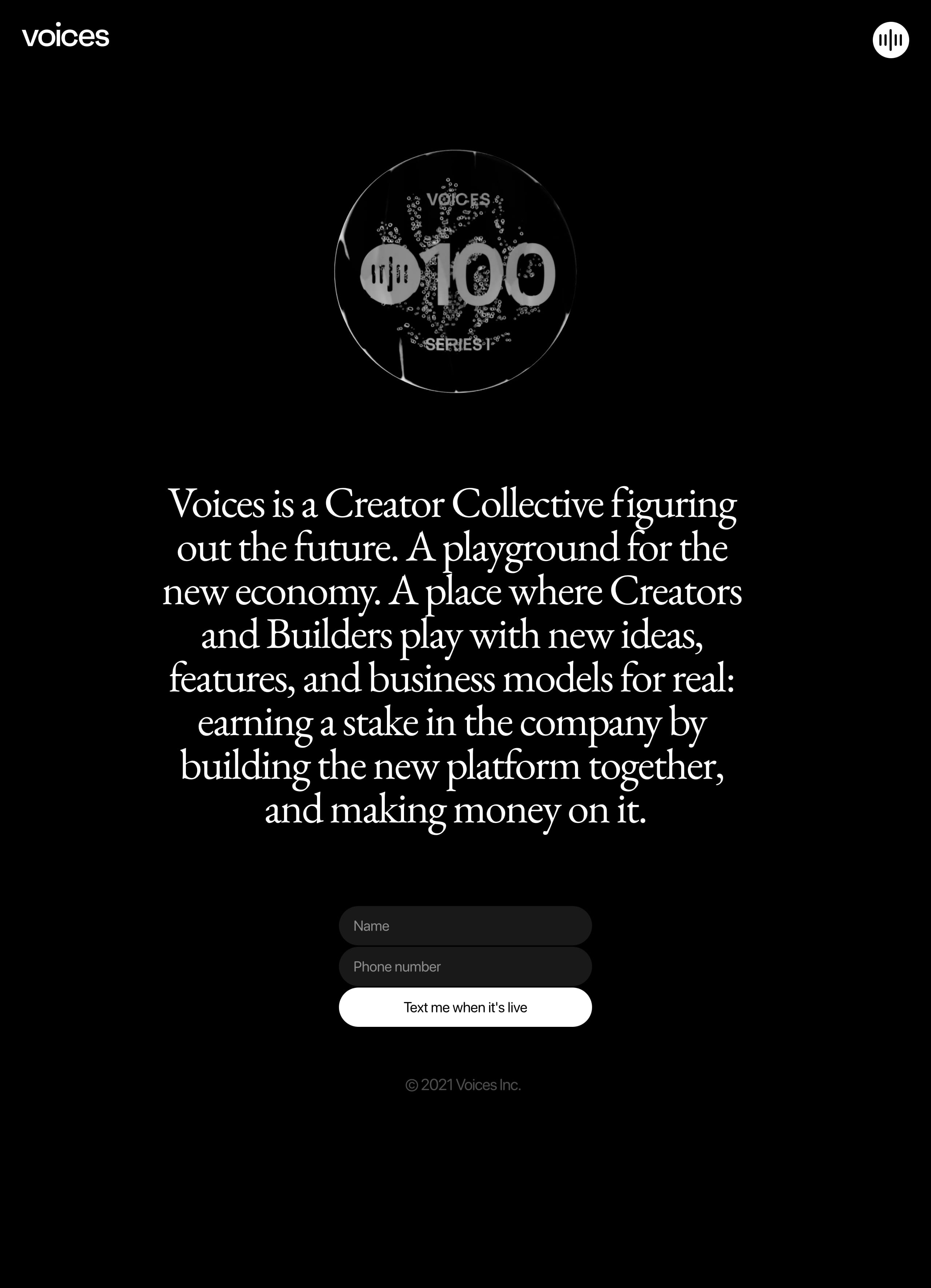 Voices Website Screenshot