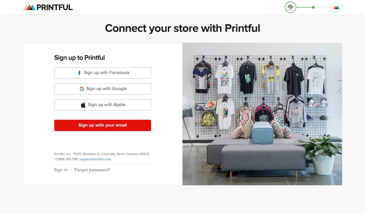 Sign up free at 3rd party extension Screenshot