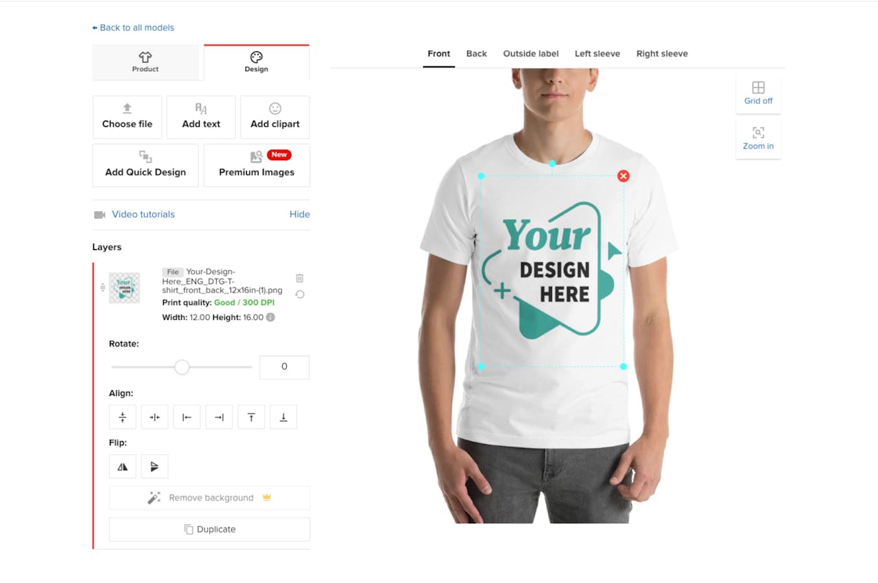 Printful customization preview Screenshot
