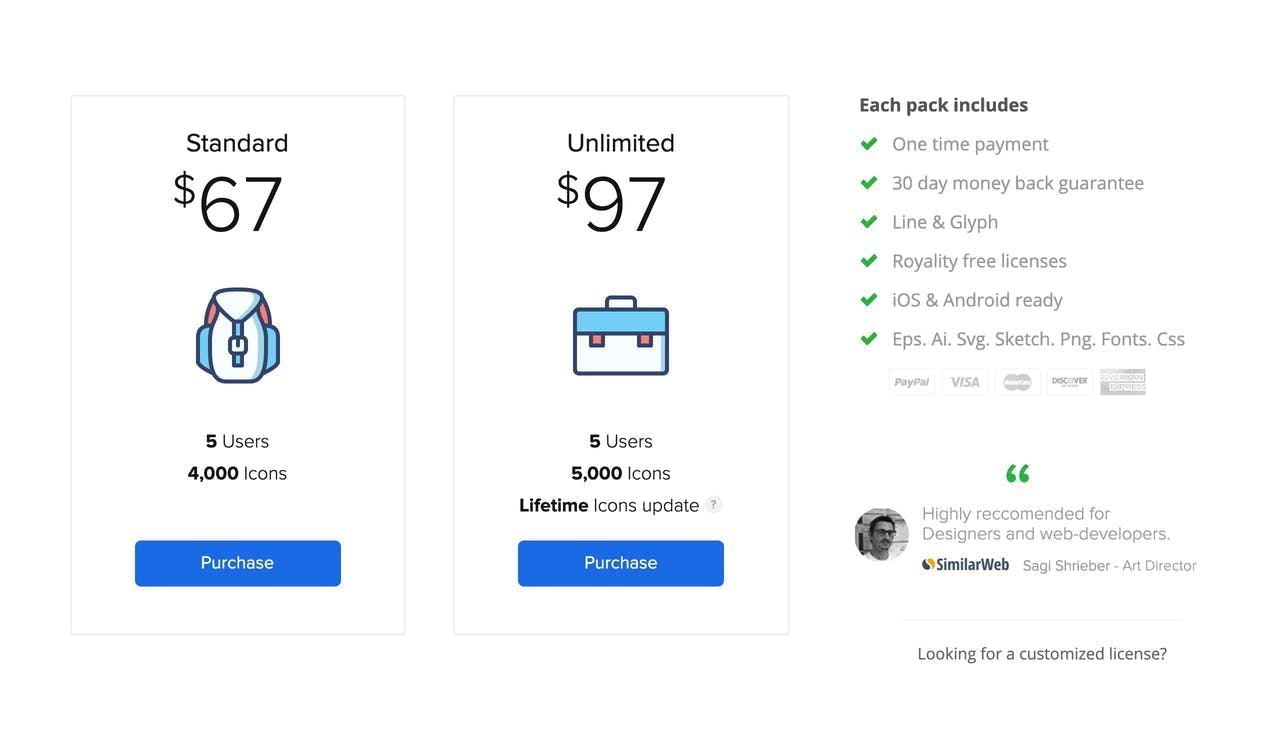 Pricing Table - Icon54 Screenshot