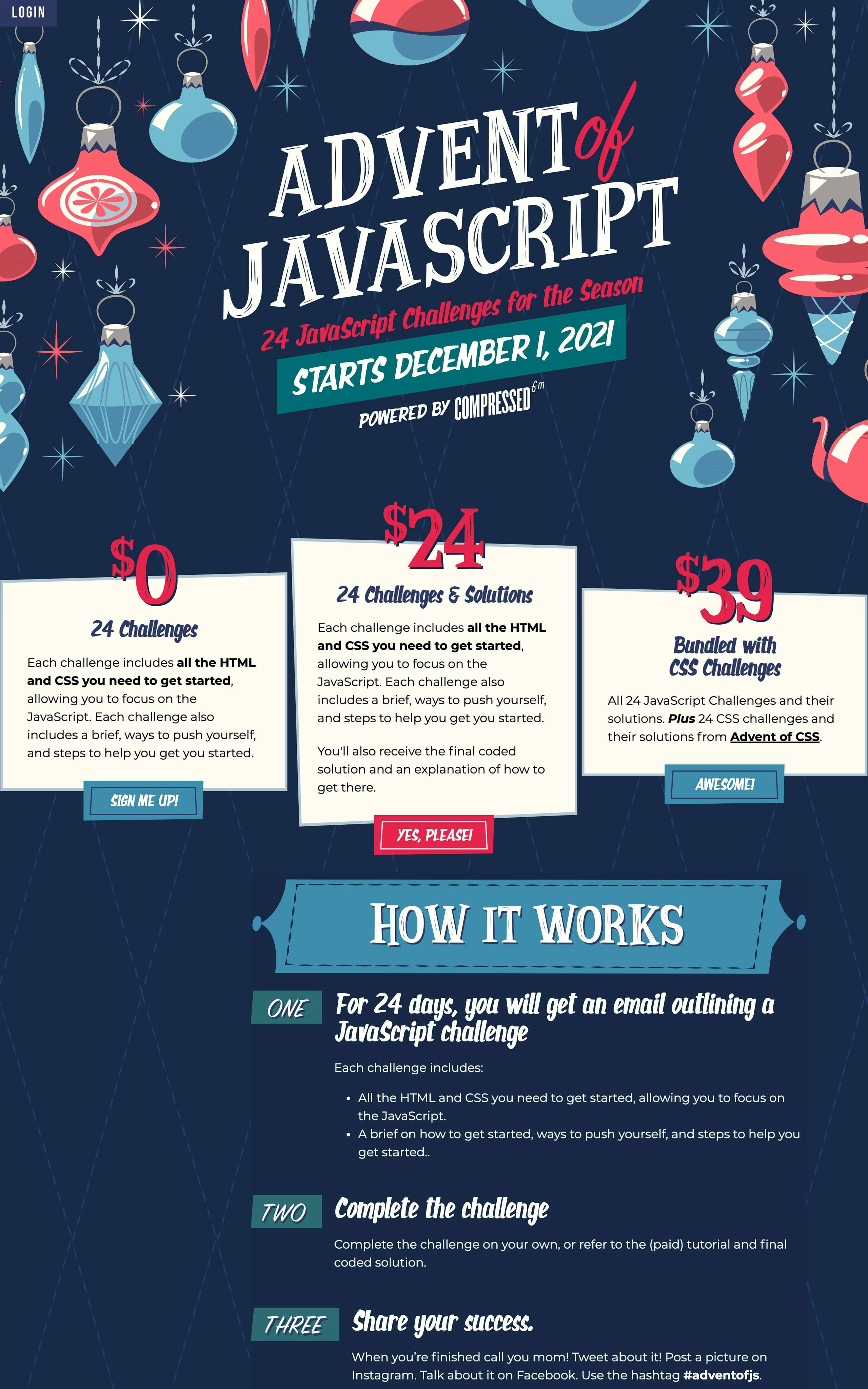 Advent of JS Website Screenshot