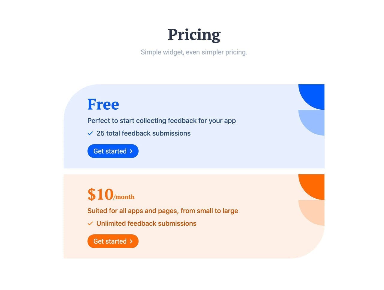 Pricing Table with rows - Feedback Fish Screenshot