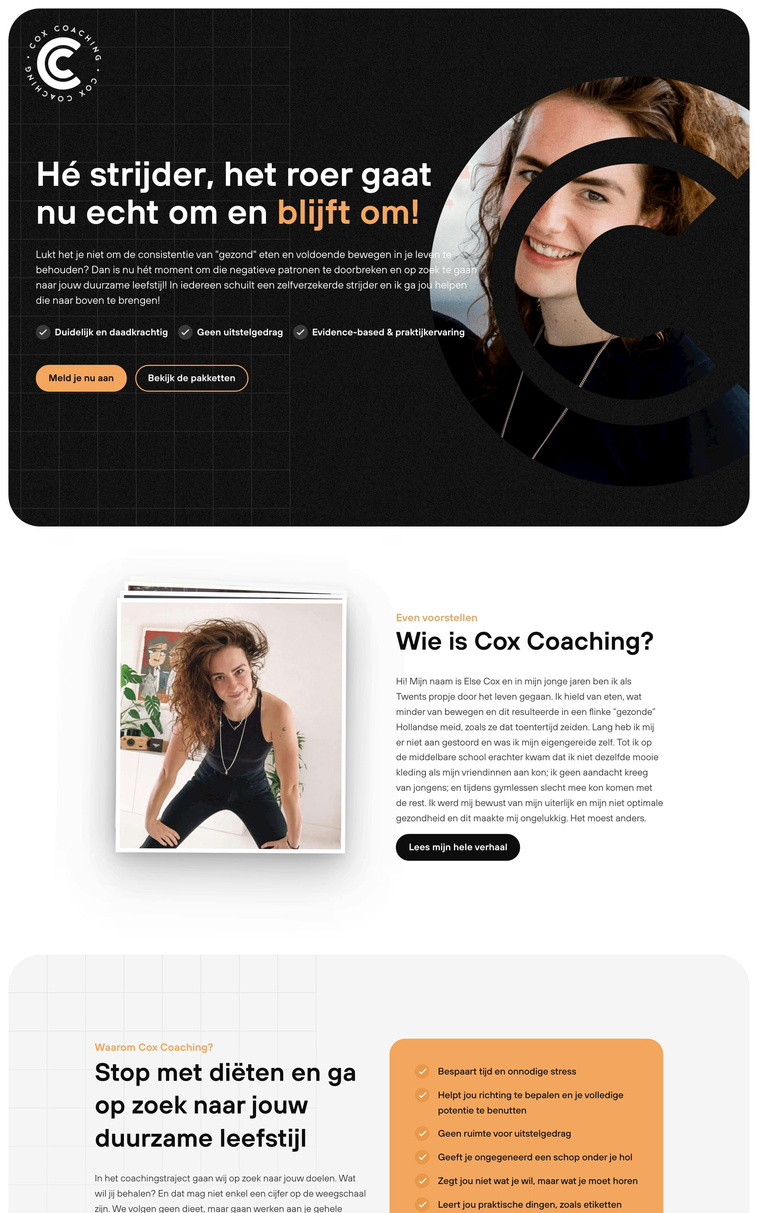 Cox Coaching Website Screenshot