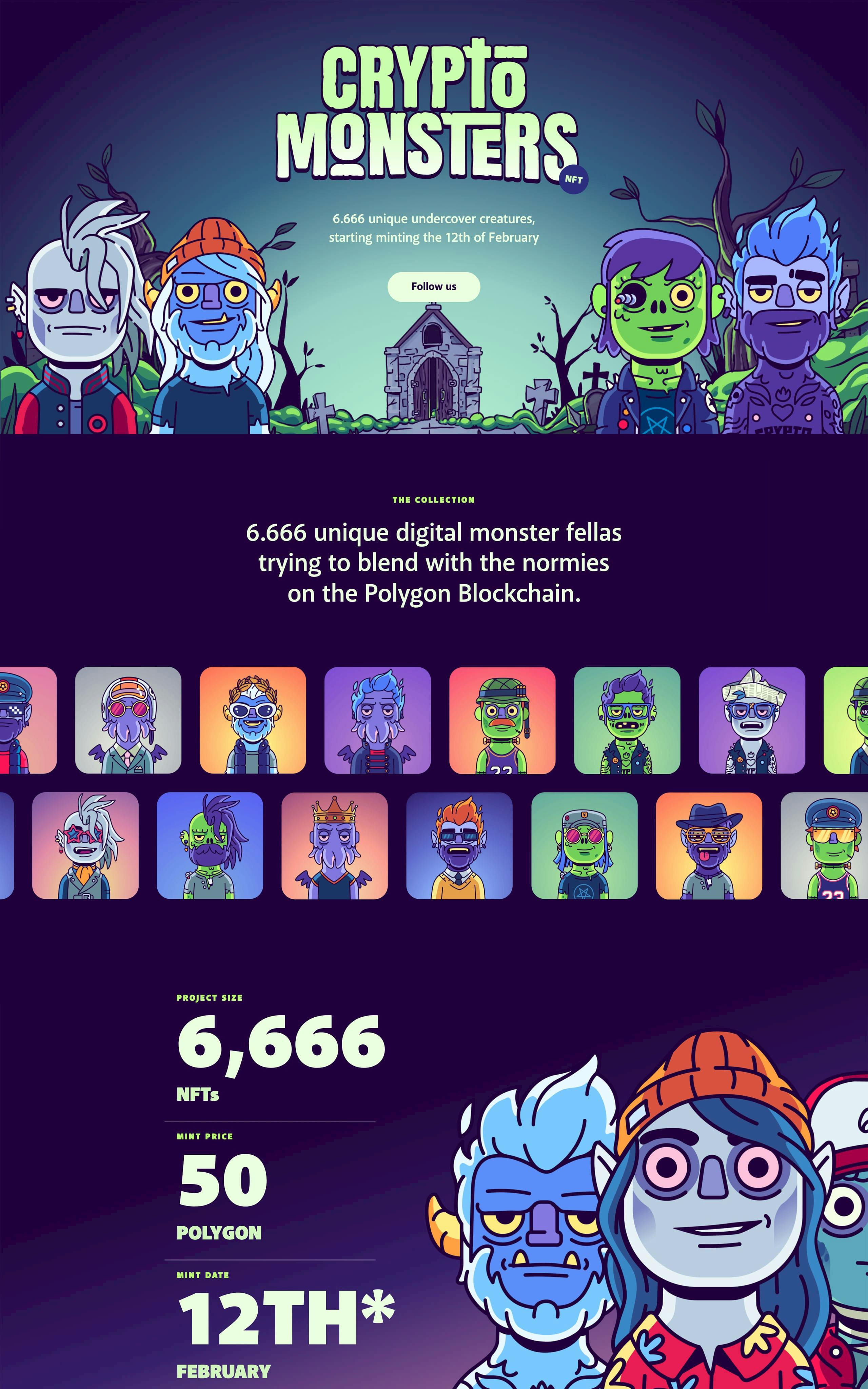 Crypt-o Monsters Website Screenshot