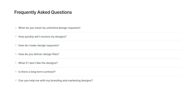 DesignHelp FAQ Accordion Preview
