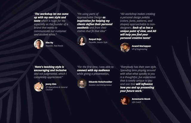 Approachable Design Testimonials Preview