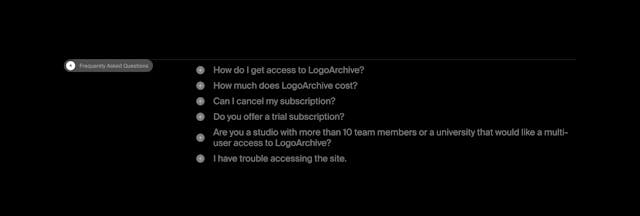 Logo Archive FAQ Accordion Preview