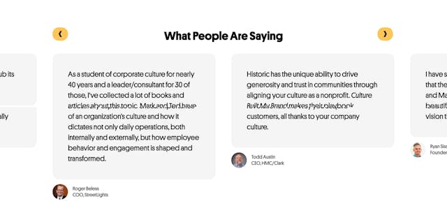 Culture Built My Brand Testimonial Slider Preview
