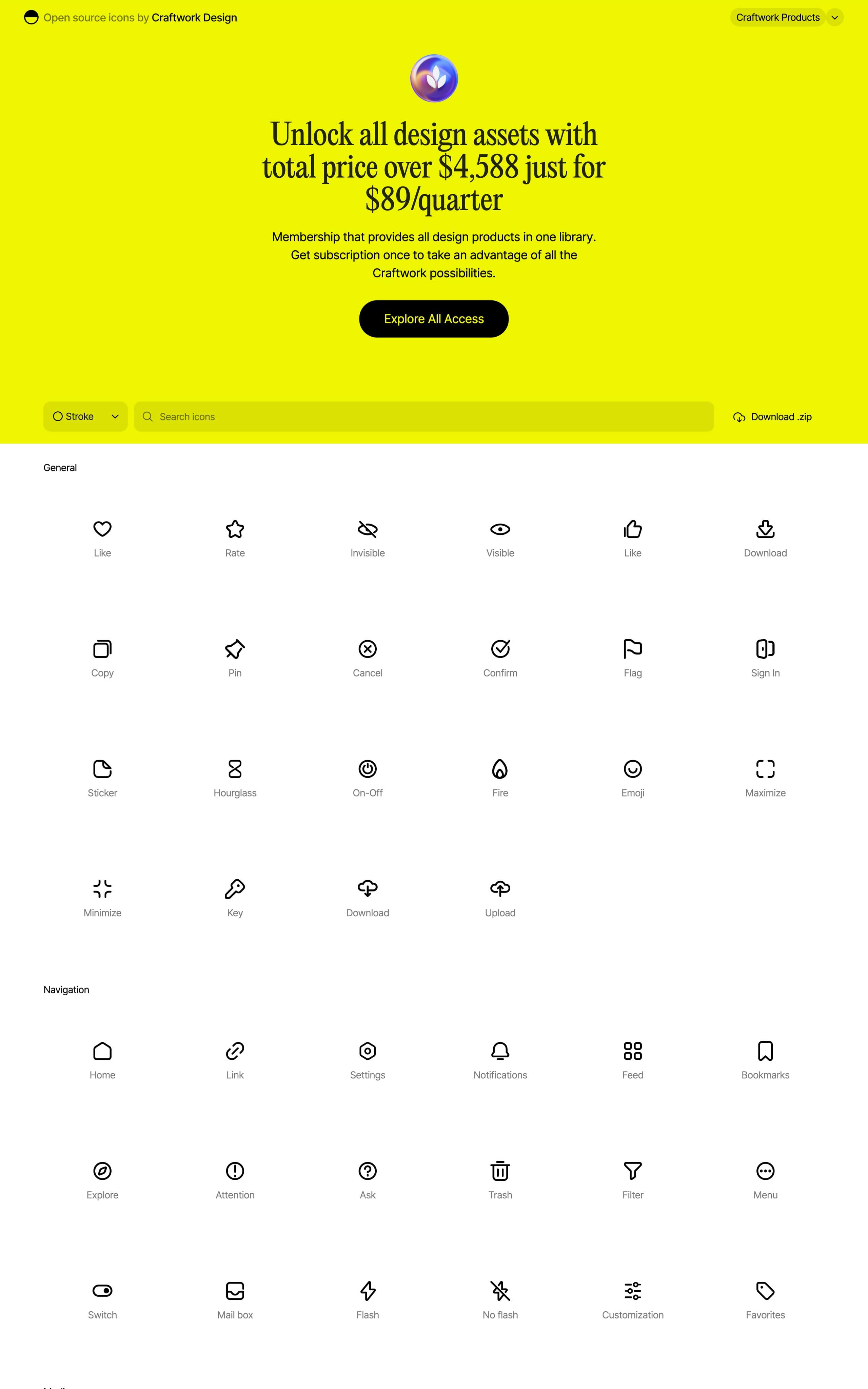 Icons by Craftwork Website Screenshot
