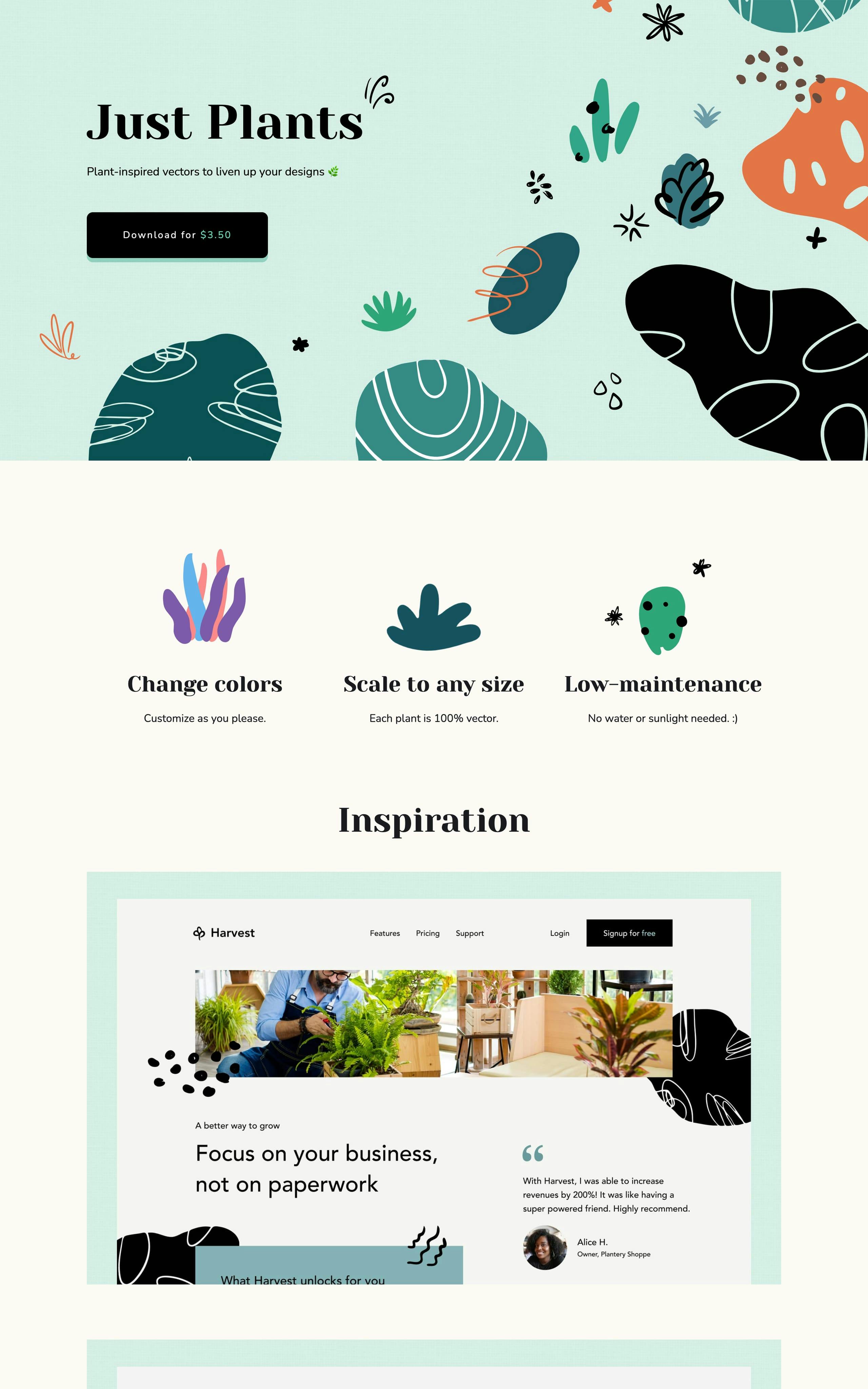 Just Plants Website Screenshot