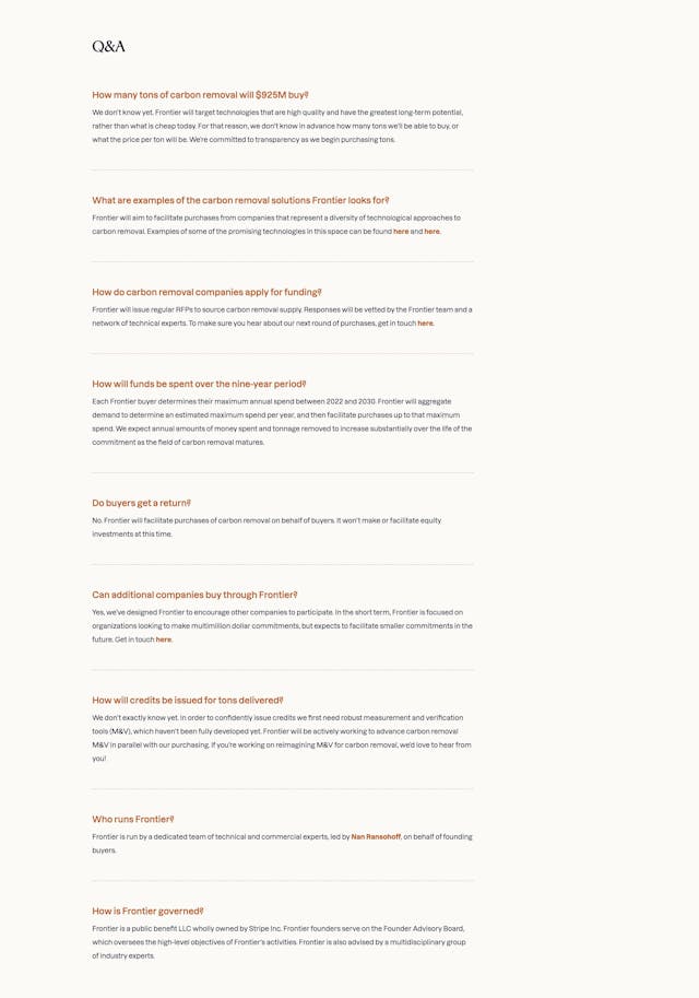Frontier FAQ Grid Preview
