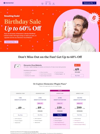 Elementor 6th Birthday Sale Thumbnail Preview