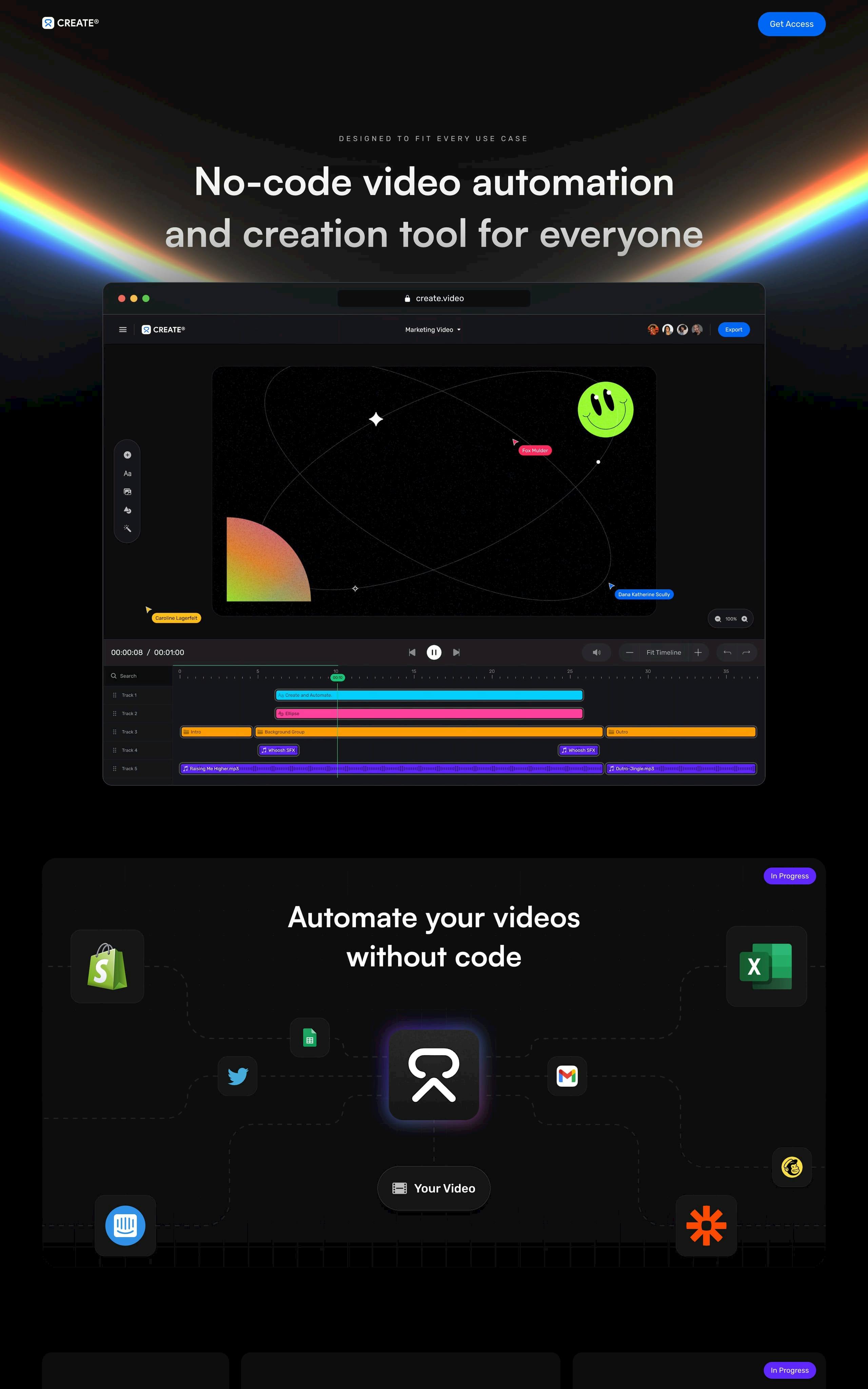 Create Video Website Screenshot