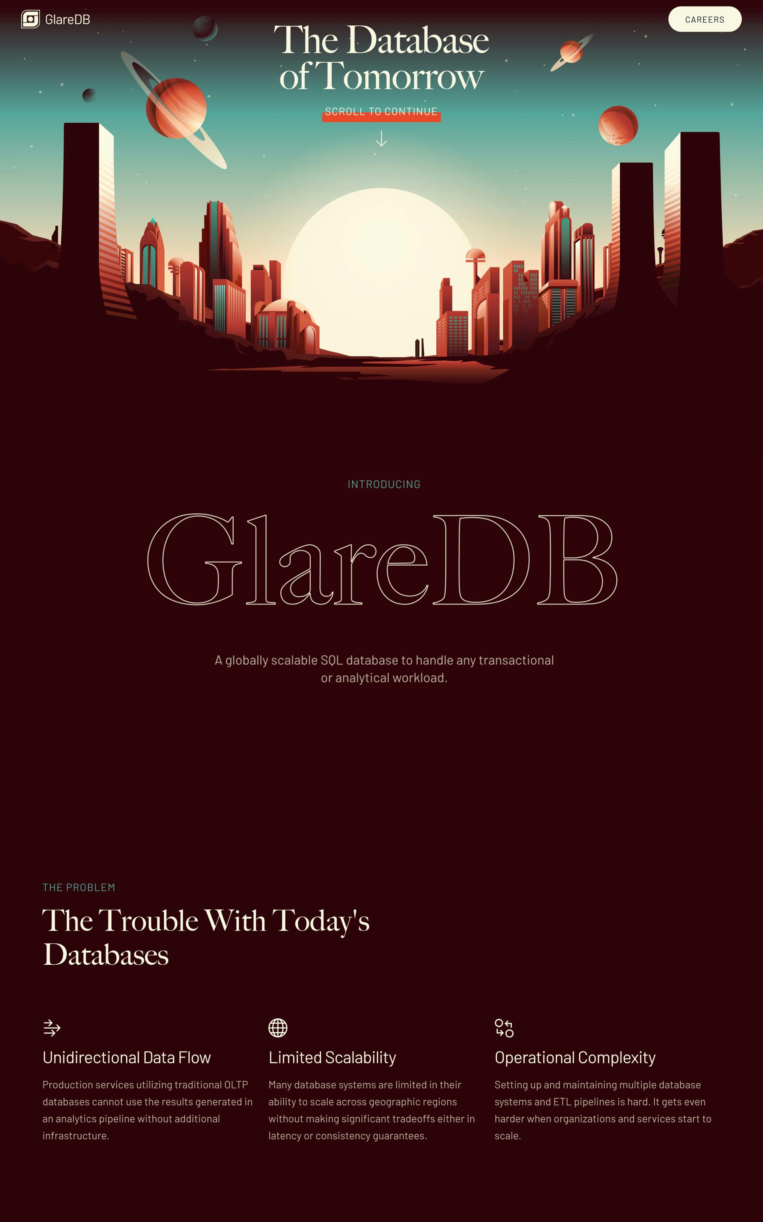 GlareDB Website Screenshot