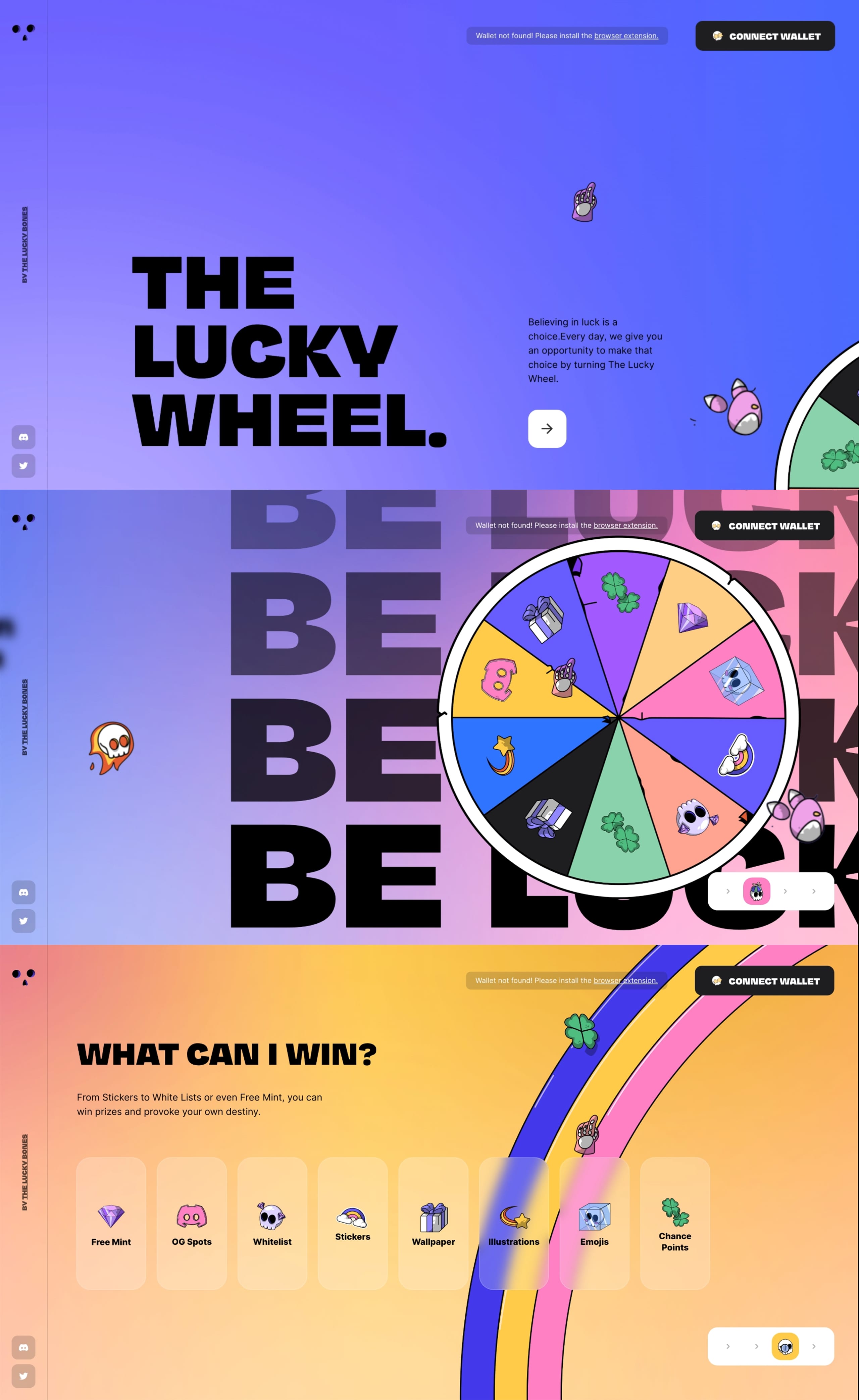 The Lucky Wheel Website Screenshot