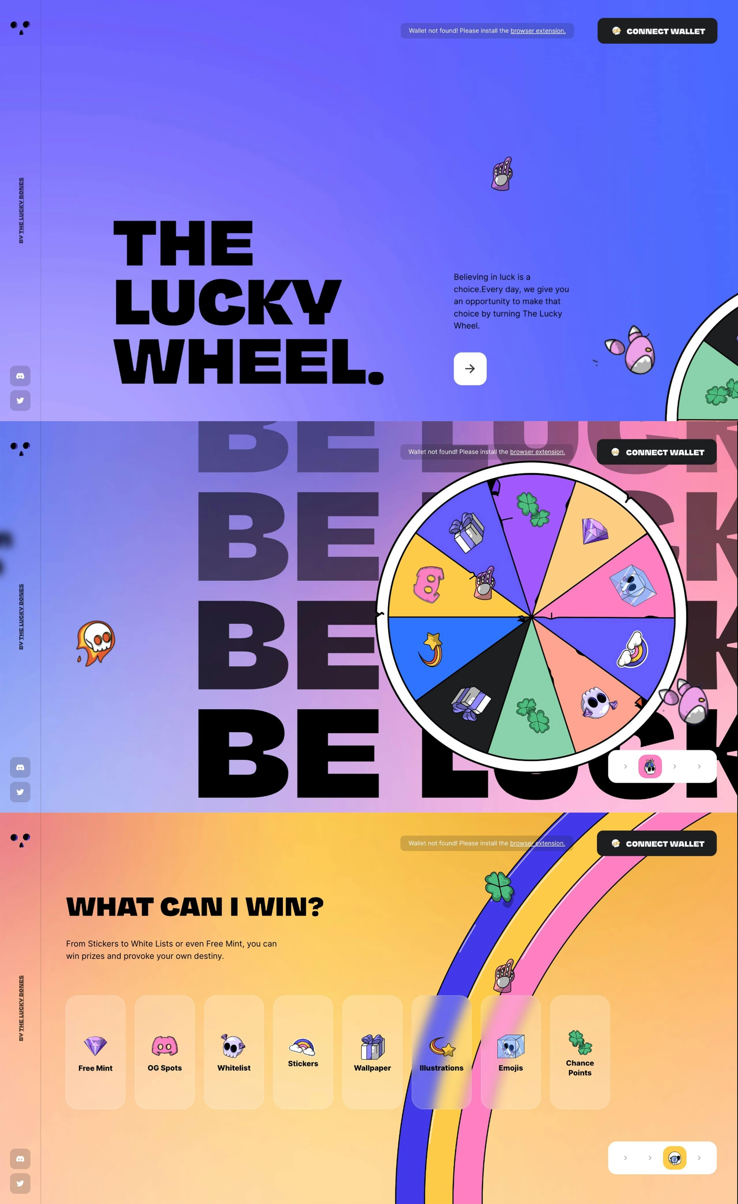 The Lucky Wheel Website Screenshot