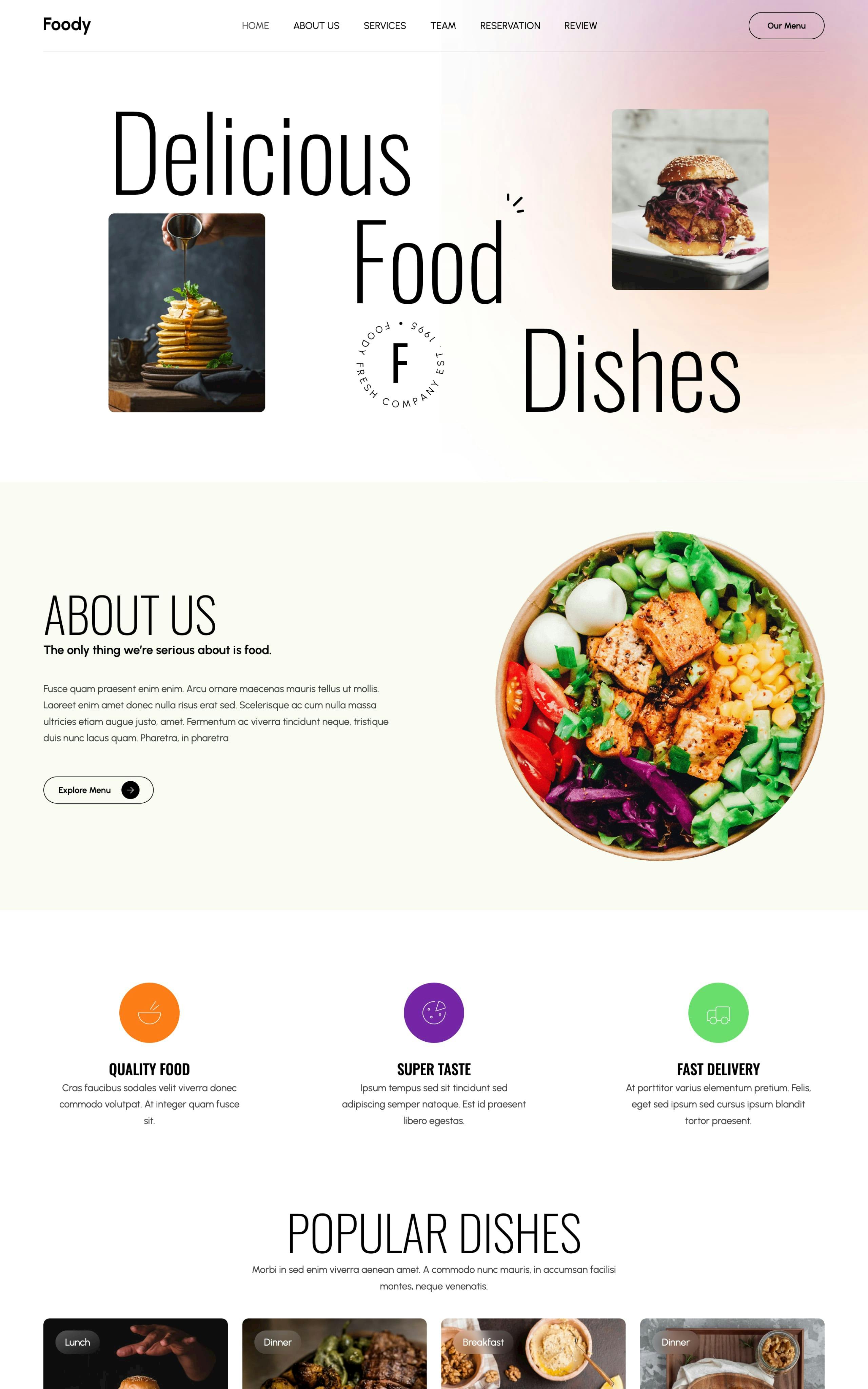 Foody Website Screenshot
