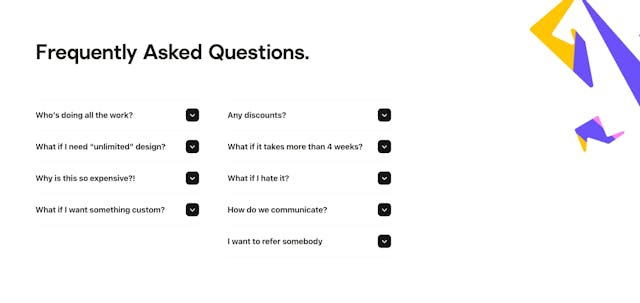 Sprints Design FAQ Accordion Preview