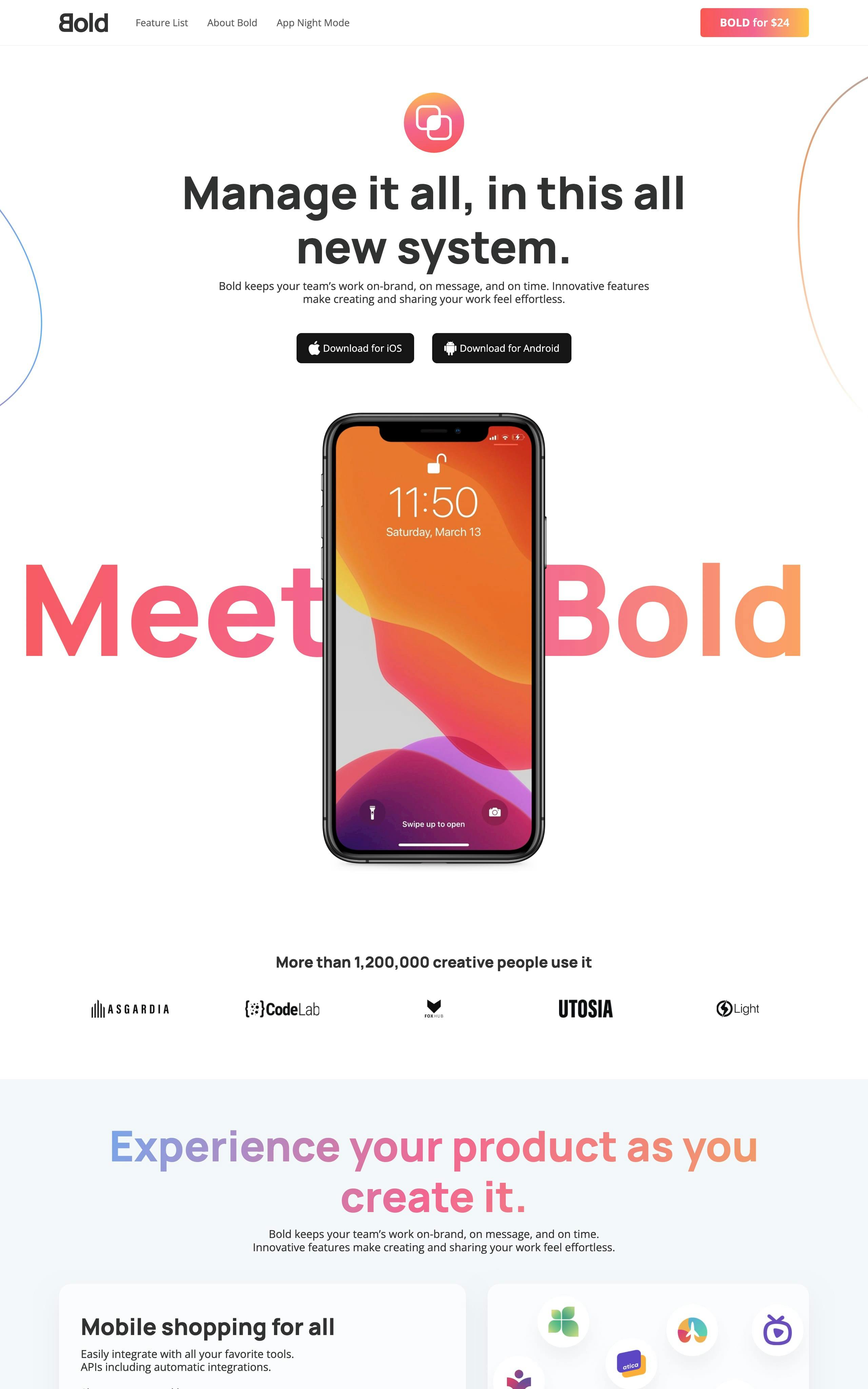 Bold Website Screenshot