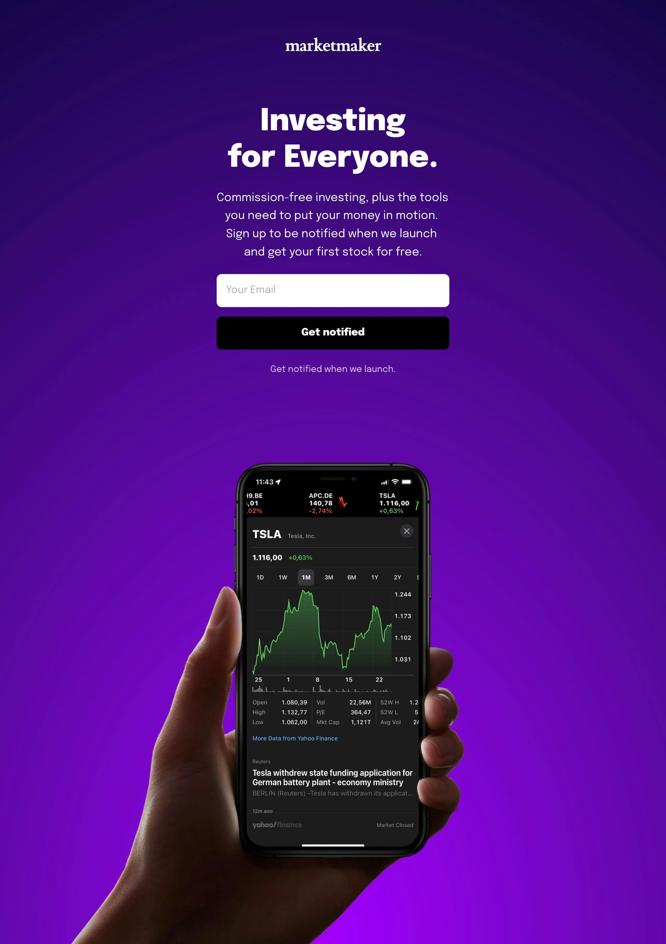 Marketmaker Website Screenshot