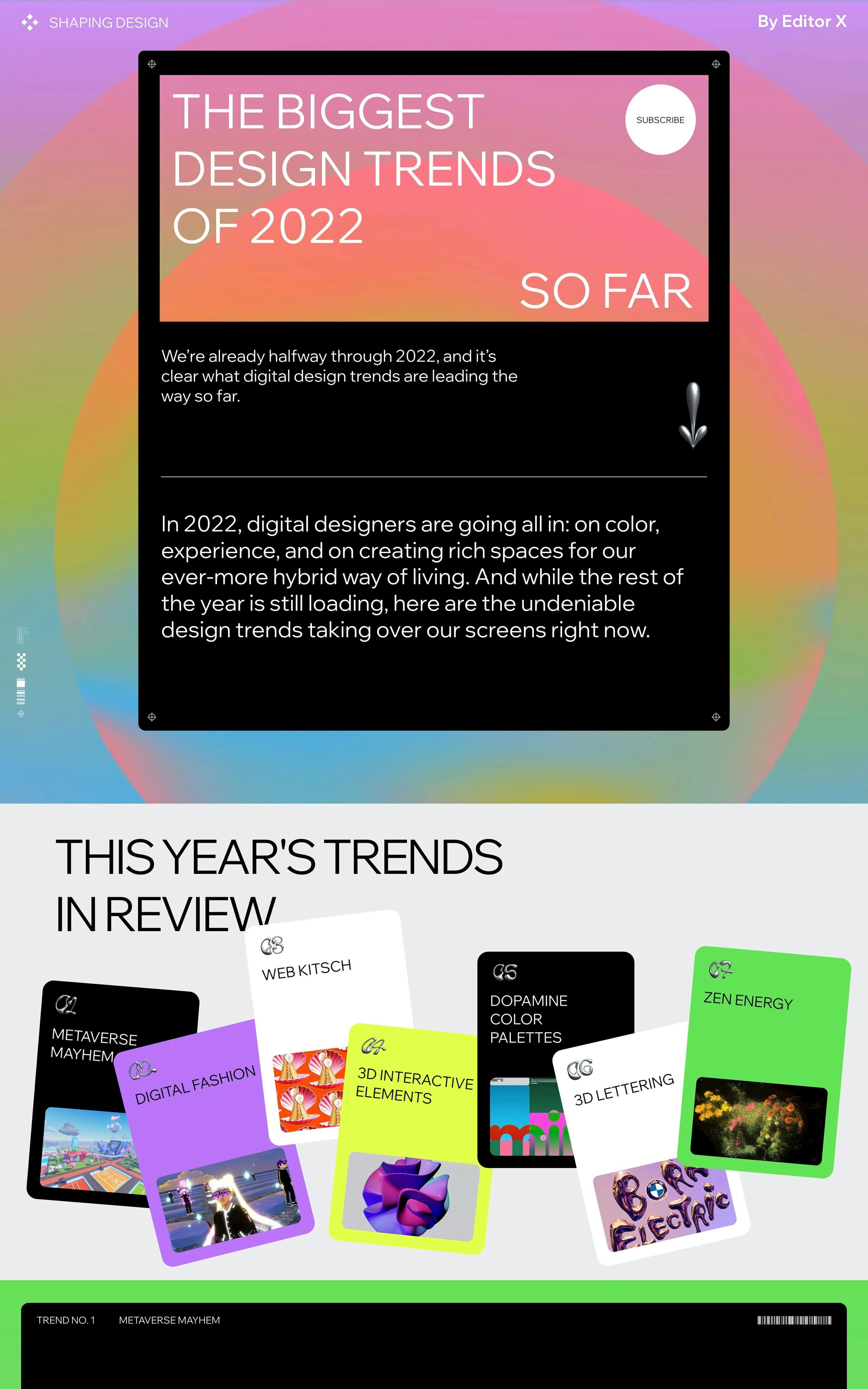 Web Design Trends 2022 Website Screenshot