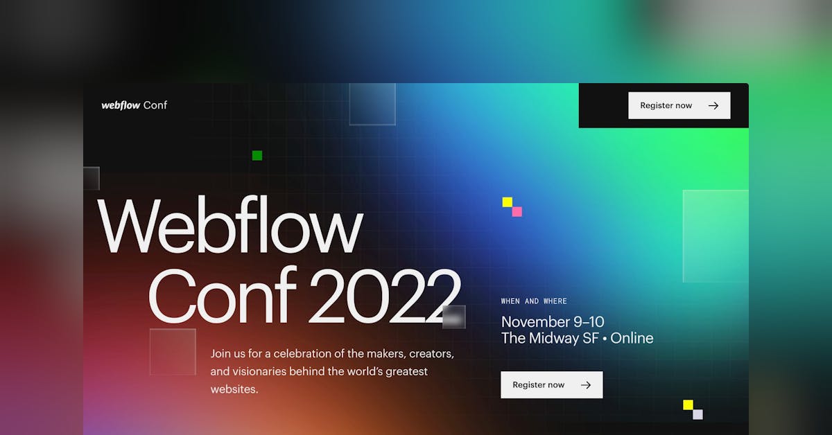 Webflow Conf 2022 - One Page Website Award