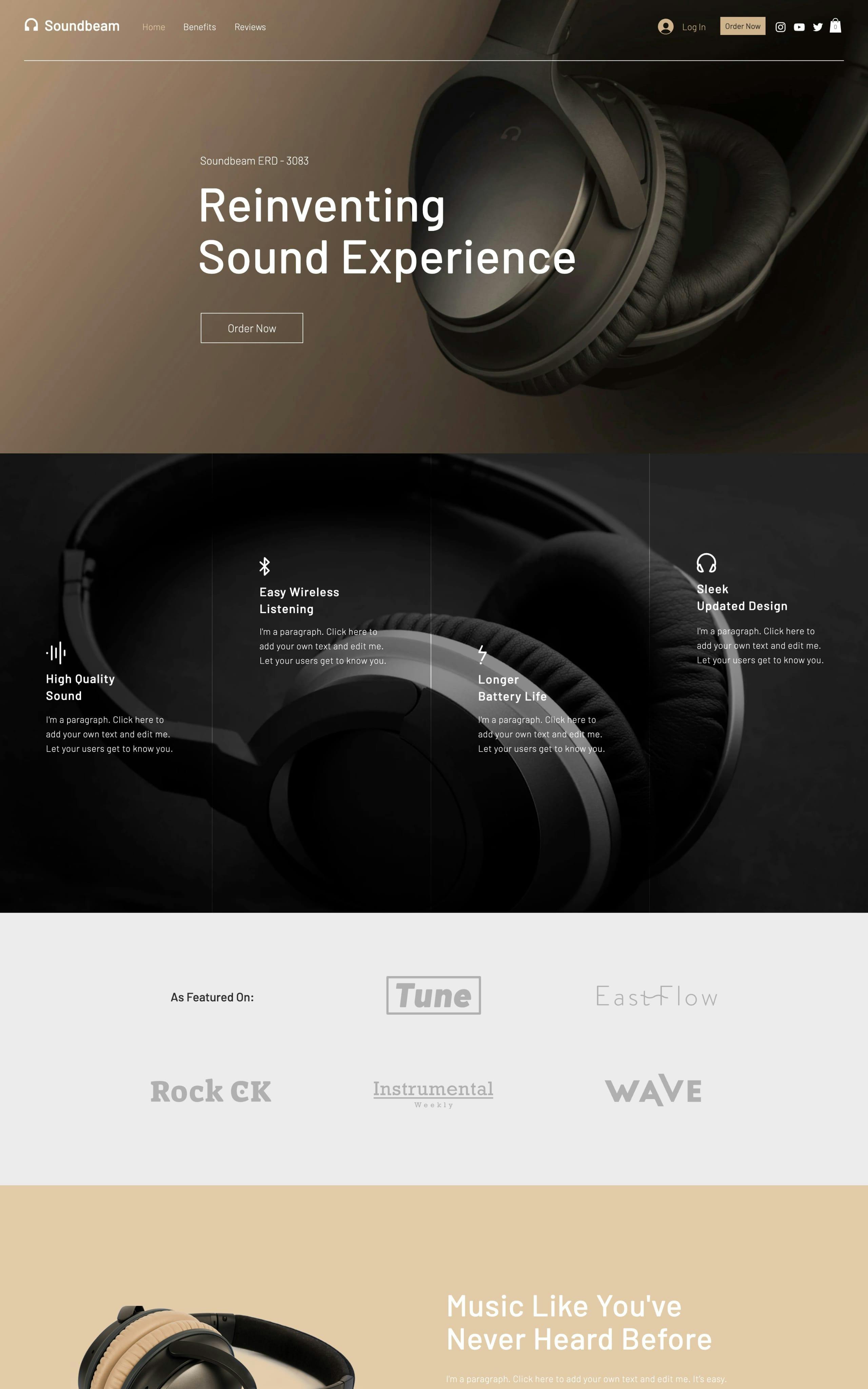 Soundbeam Website Screenshot