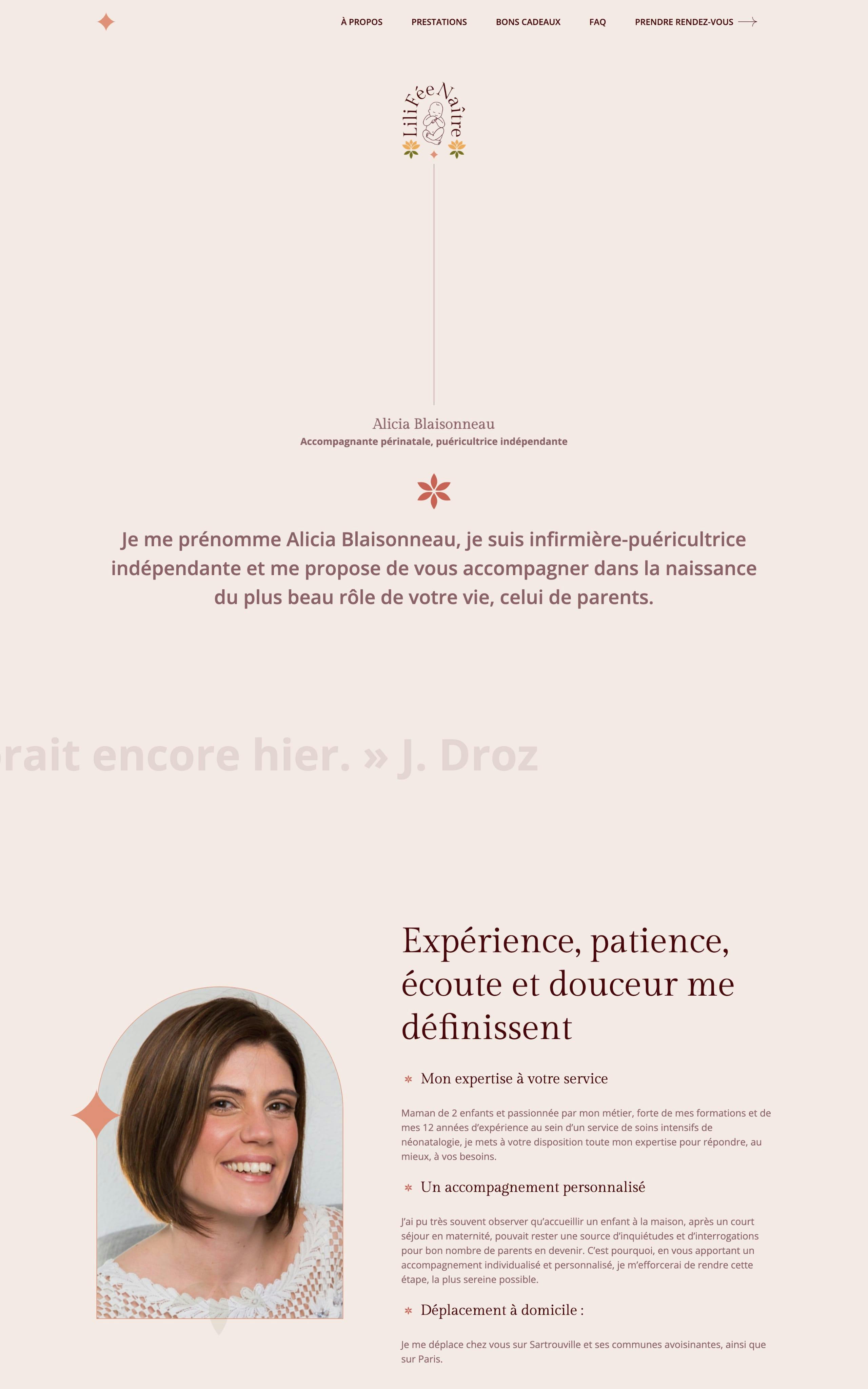 Alicia Blaisonneau Website Screenshot
