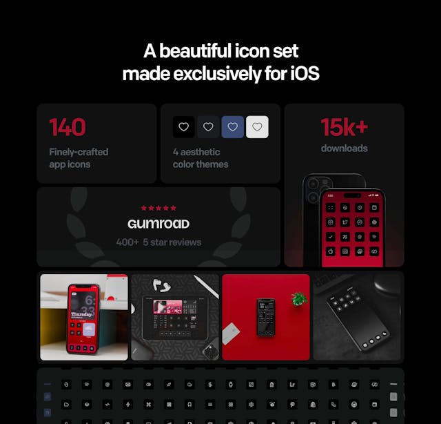 iOS Icons by Traf Bento Grid - Features Preview