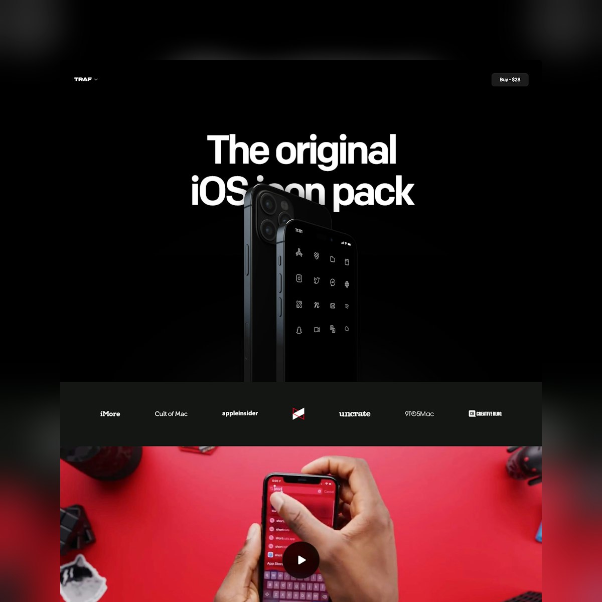 Product Page screen design idea #345: Website Inspiration: iOS Icons by Traf